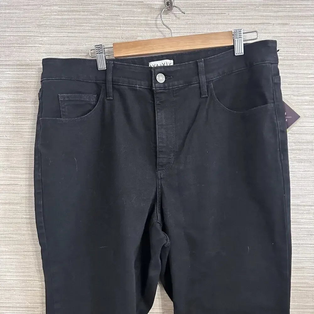 Ava & Viv High Rise Flare Jeans women's size 26 NWT Black